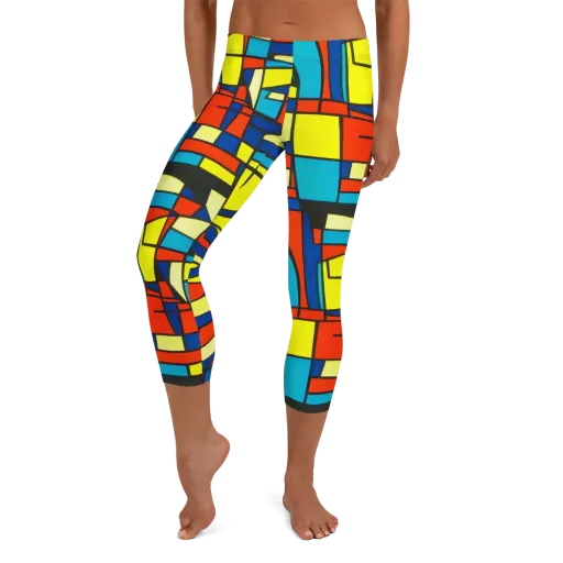 Neon Fractals on a Capri Leggings