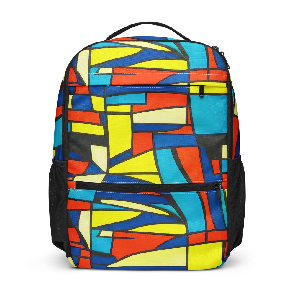 Neon Fractals on Utility Backpack — Front