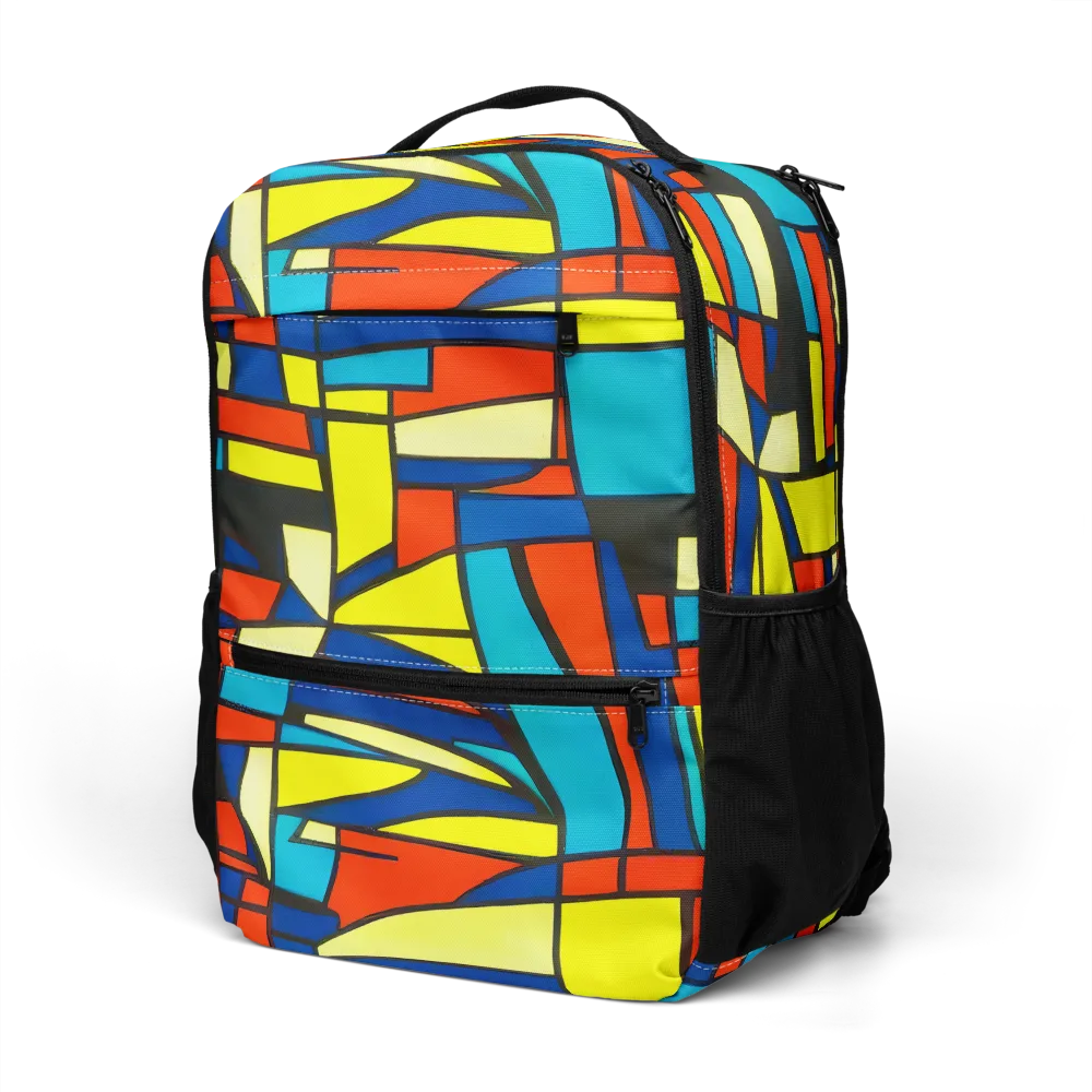 Neon Fractals on Utility Backpack — Left Front
