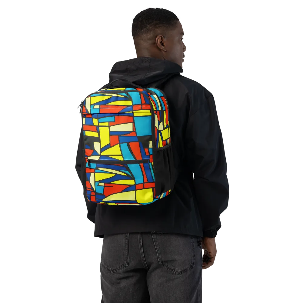 Neon Fractals on Utility Backpack — Back