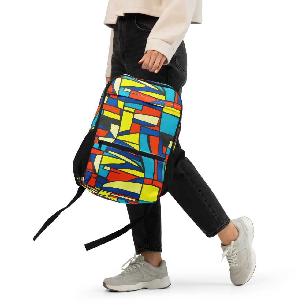 Neon Fractals on Utility Backpack — Front