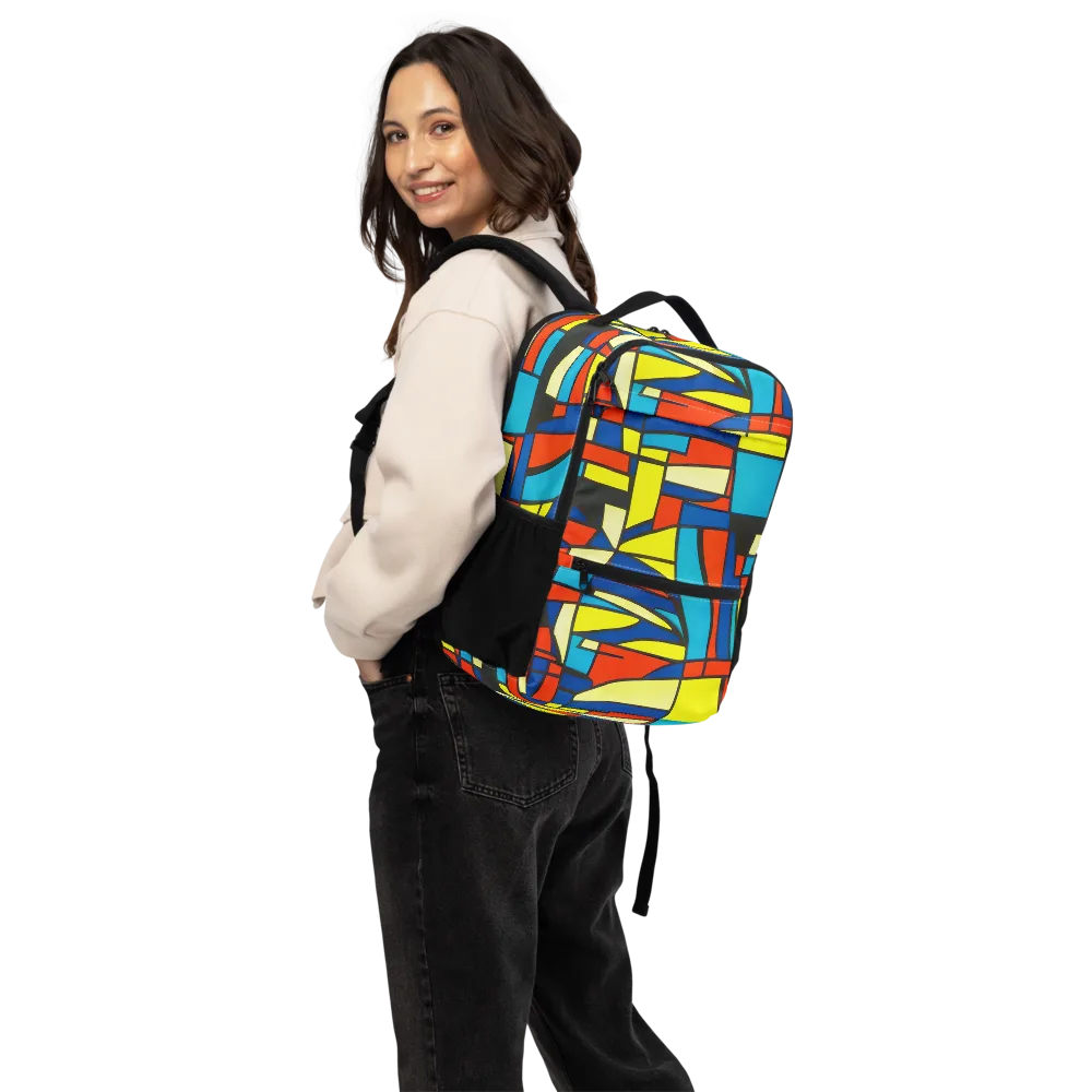 Neon Fractals on Utility Backpack — Back