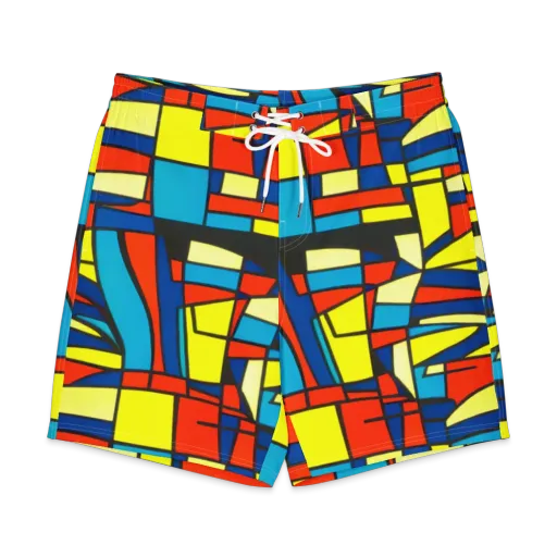 Neon Fractals on a Men's Board Shorts