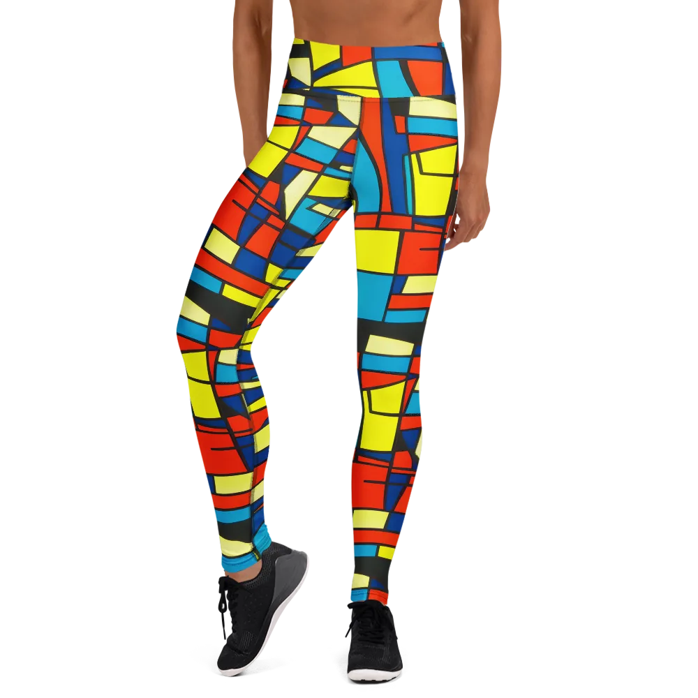 Neon Fractals on Yoga Leggings — Front