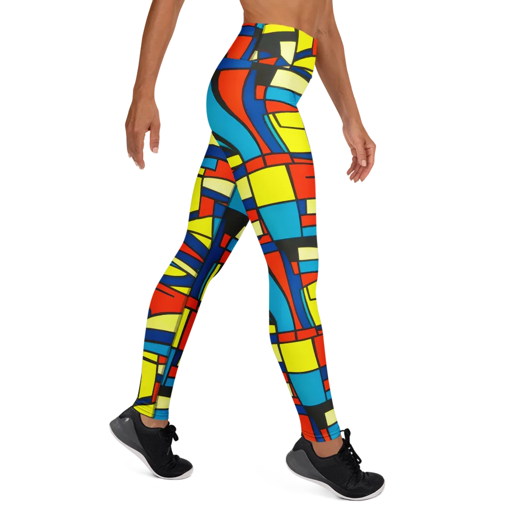 Neon Fractals on Yoga Leggings — Right