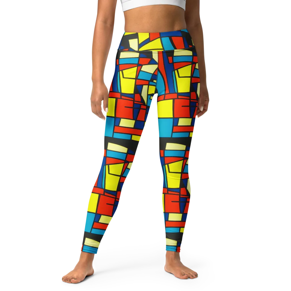 Neon Fractals on Yoga Leggings — Front