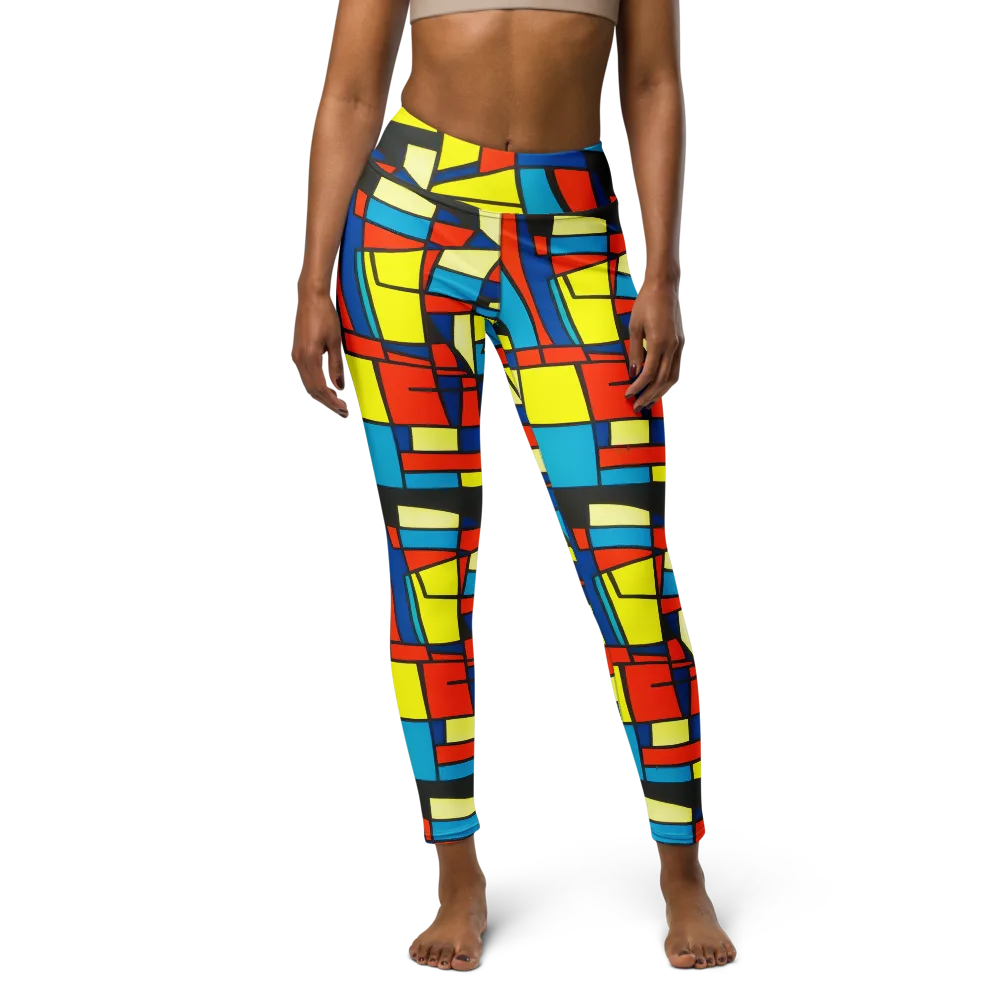 Neon Fractals on Yoga Leggings — Front