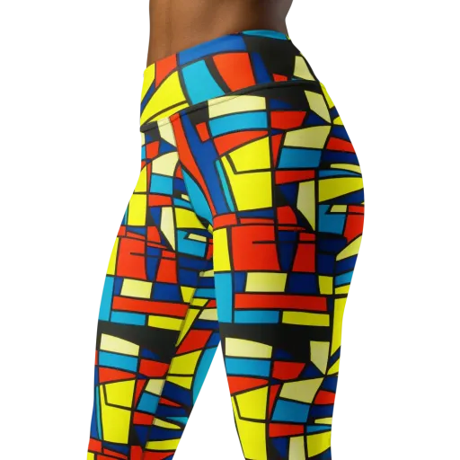 Neon Fractals on a Yoga Leggings