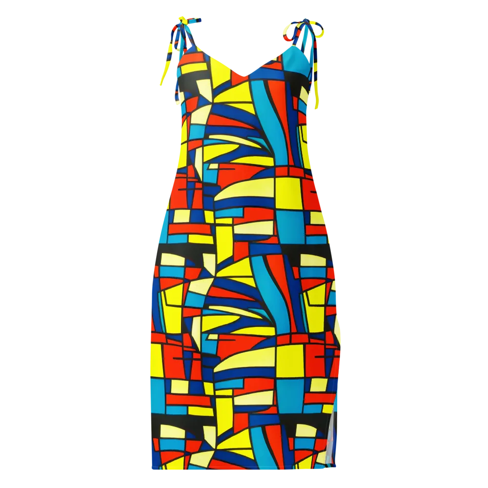 Neon Fractals on Slip Dress — Front