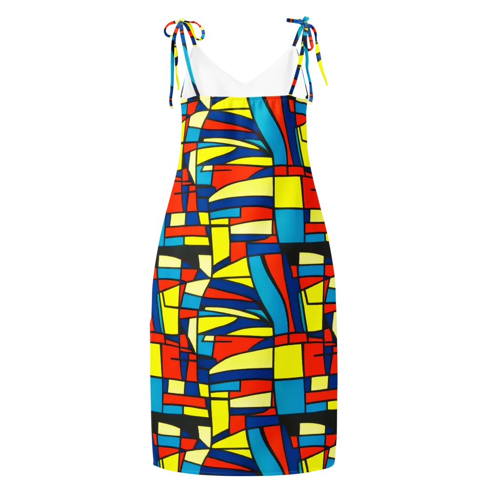 Neon Fractals on Slip Dress — Back
