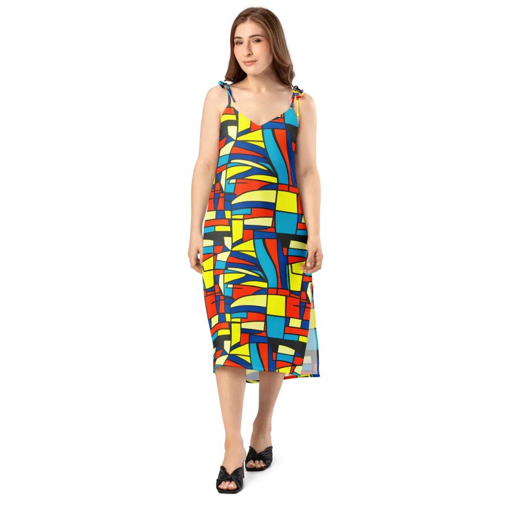 Neon Fractals on Slip Dress — Front
