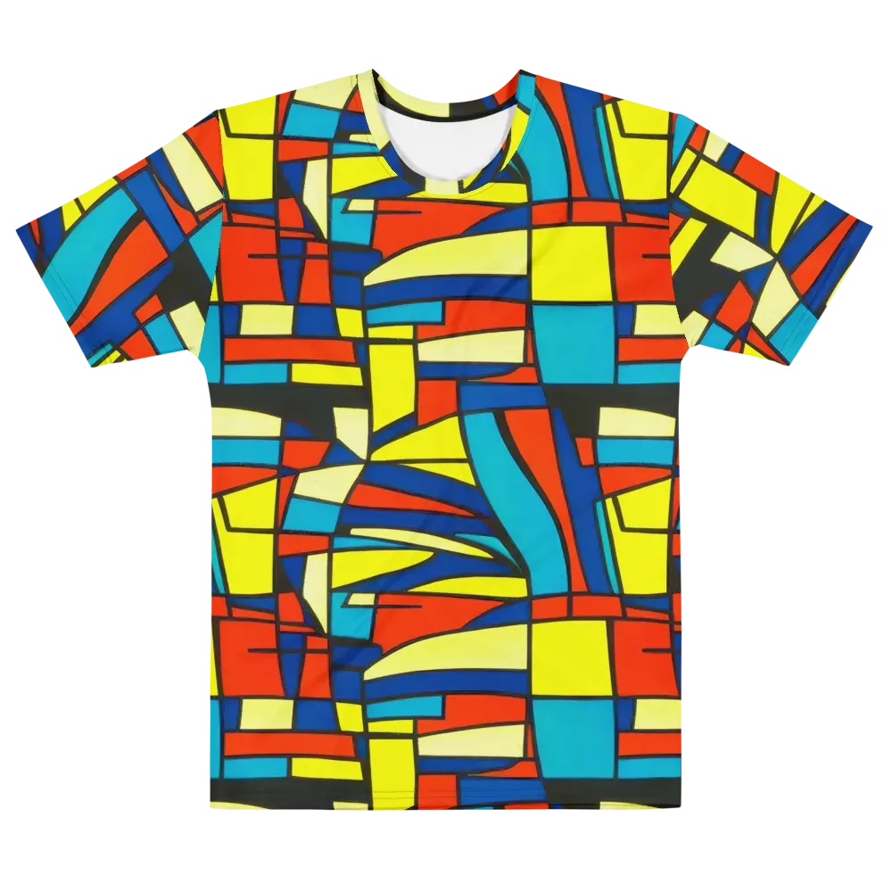 Neon Fractals on Men's Crew Neck T-Shirt — Front