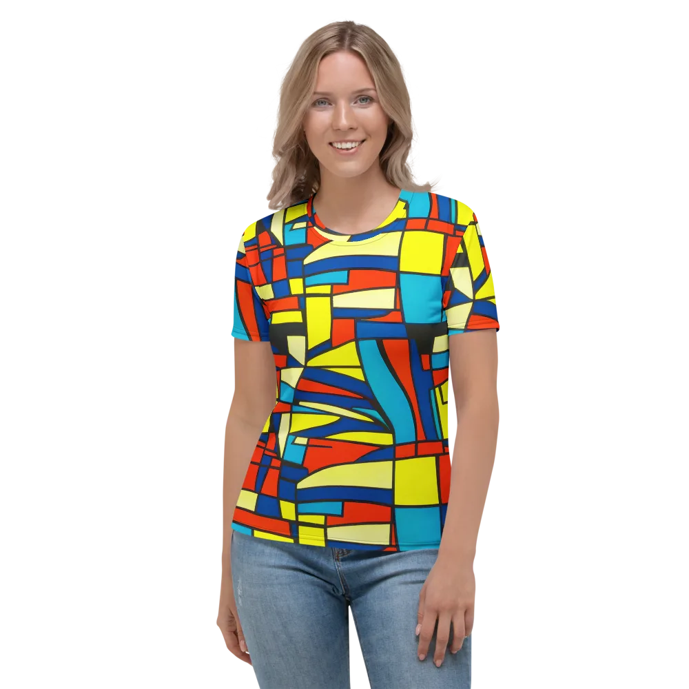 Neon Fractals on Women's Crew Neck T-Shirt — Front