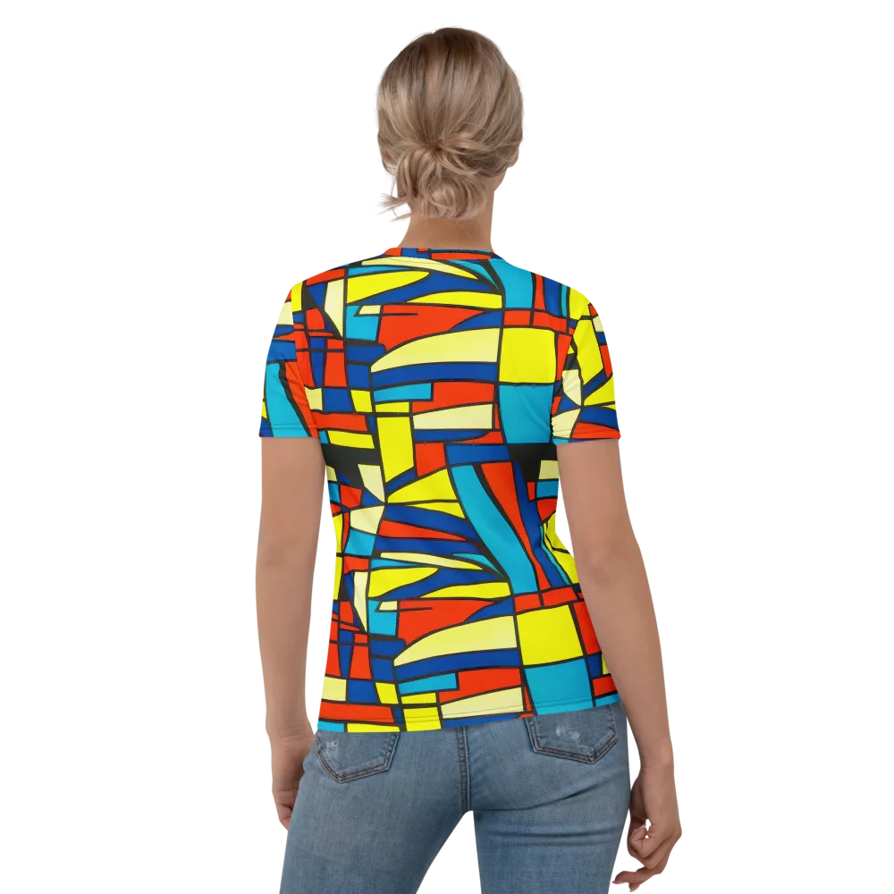 Neon Fractals on Women's Crew Neck T-Shirt — Back