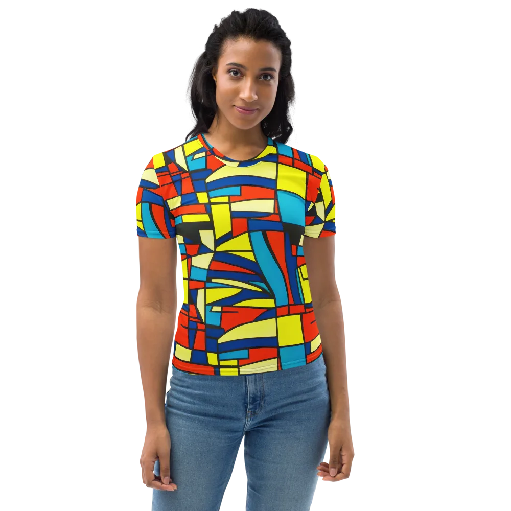 Neon Fractals on Women's Crew Neck T-Shirt — Front