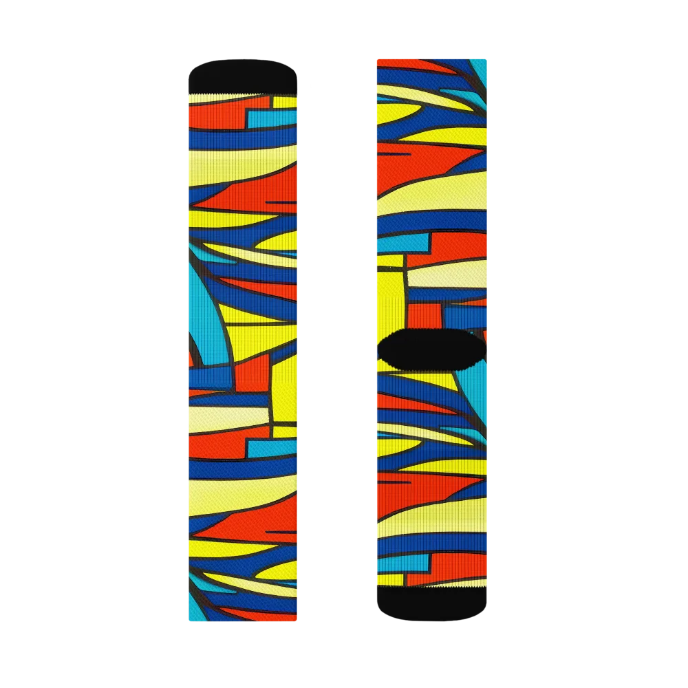 Neon Fractals on Socks — Left Sock