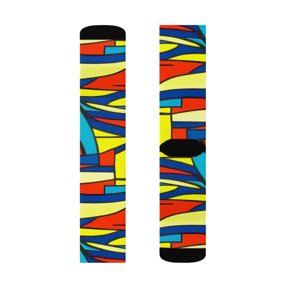 Neon Fractals on Socks — Right Sock