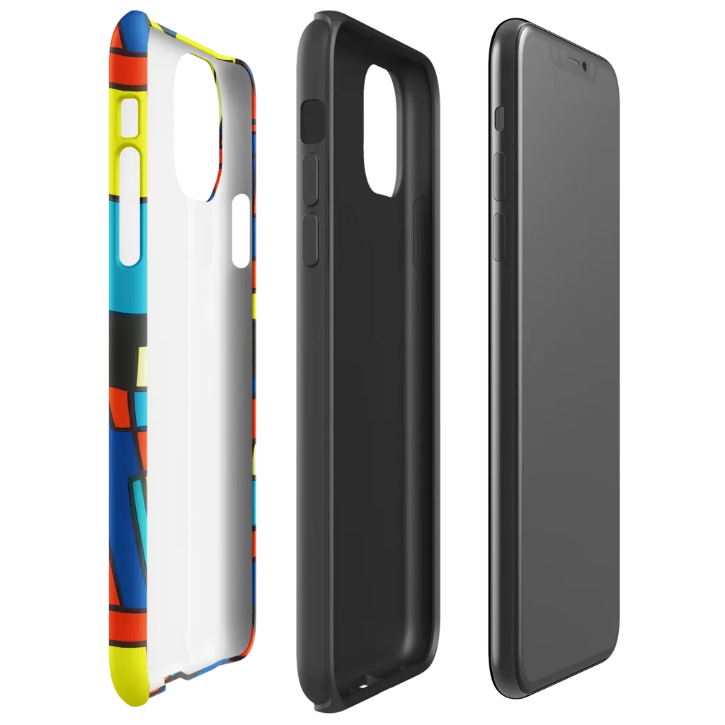 Neon Fractals on Tough Case for iPhone® — Right