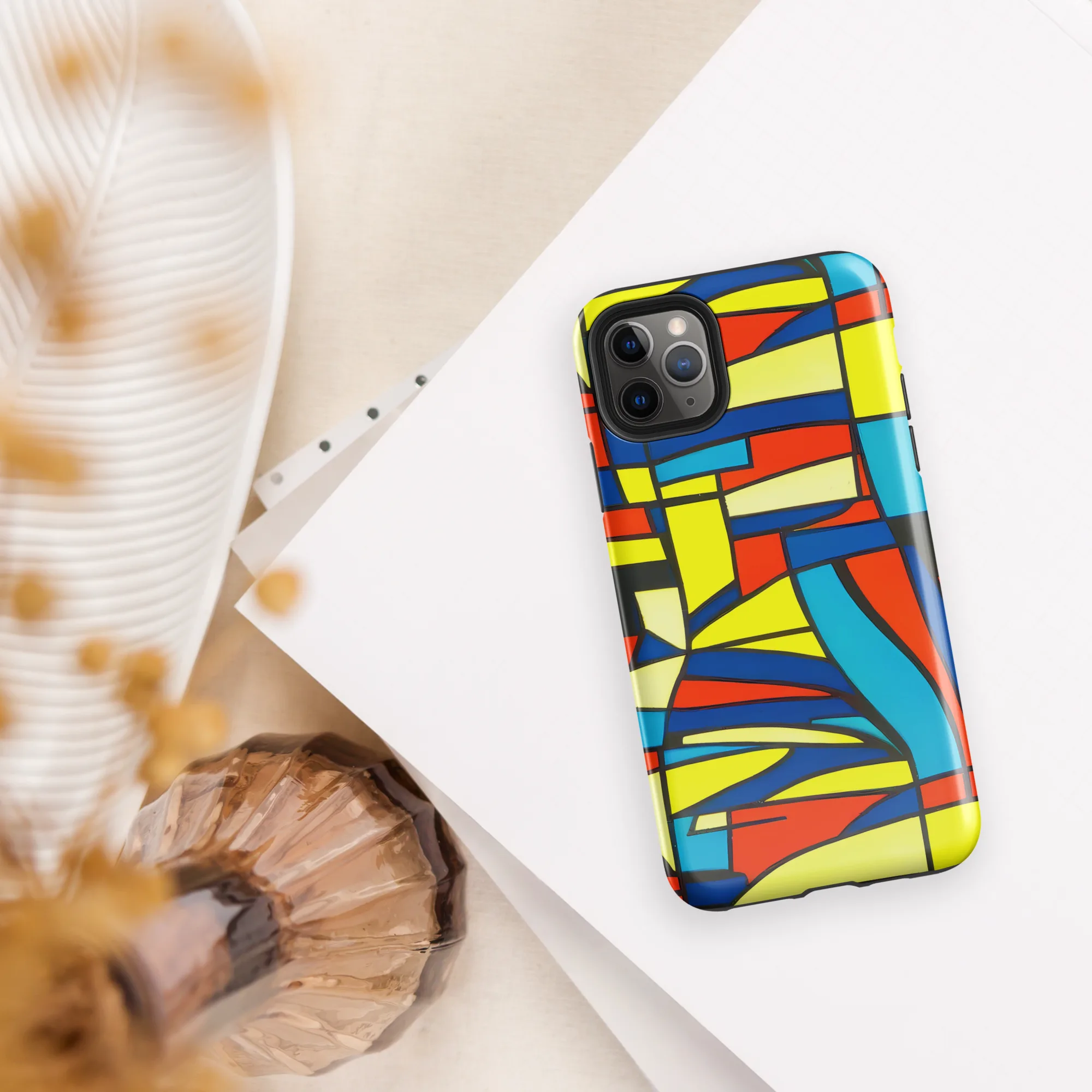 Neon Fractals on Tough Case for iPhone® — Front