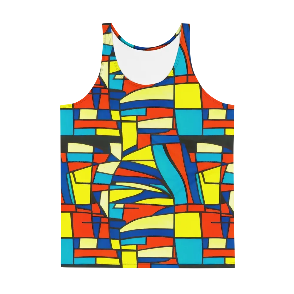 Neon Fractals on Men's Tank Top — Front