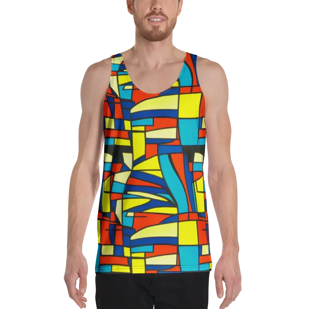 Neon Fractals on Men's Tank Top — Front