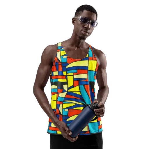 Neon Fractals on a Men's Tank Top