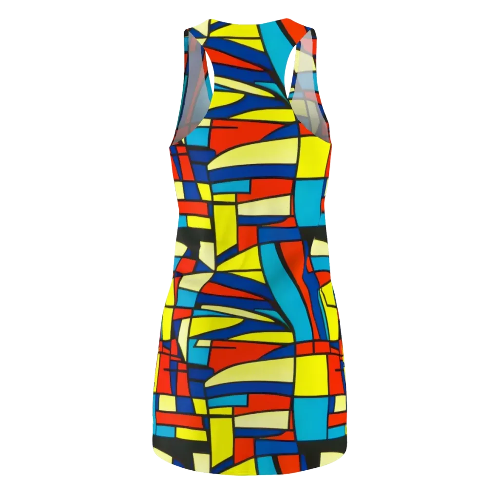 Neon Fractals on Racerback Dress — Back