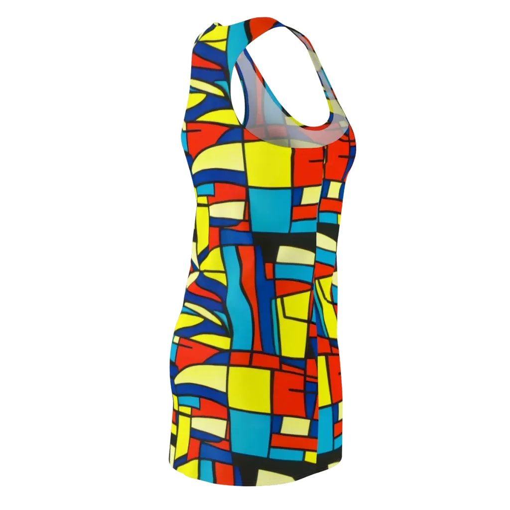 Neon Fractals on Racerback Dress — Back Side