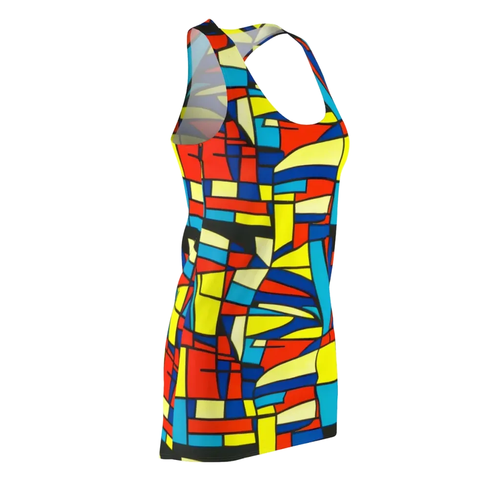 Neon Fractals on Racerback Dress — Front Side