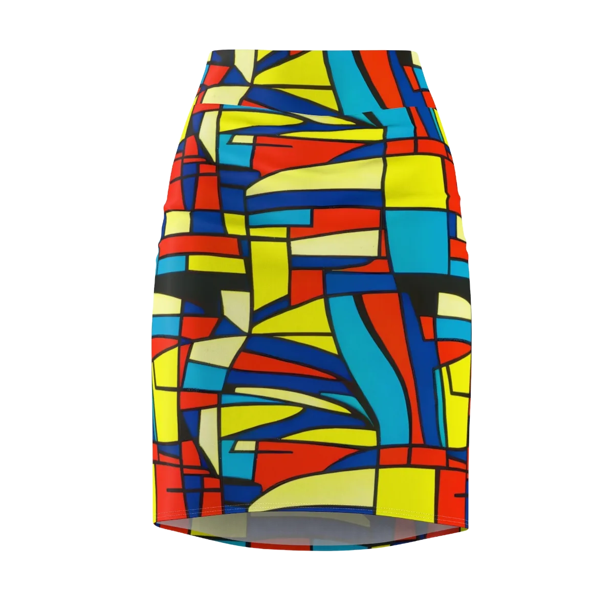 Neon Fractals on Pencil Skirt — Front