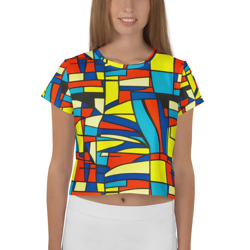 Neon Fractals on Crop Tee — Front
