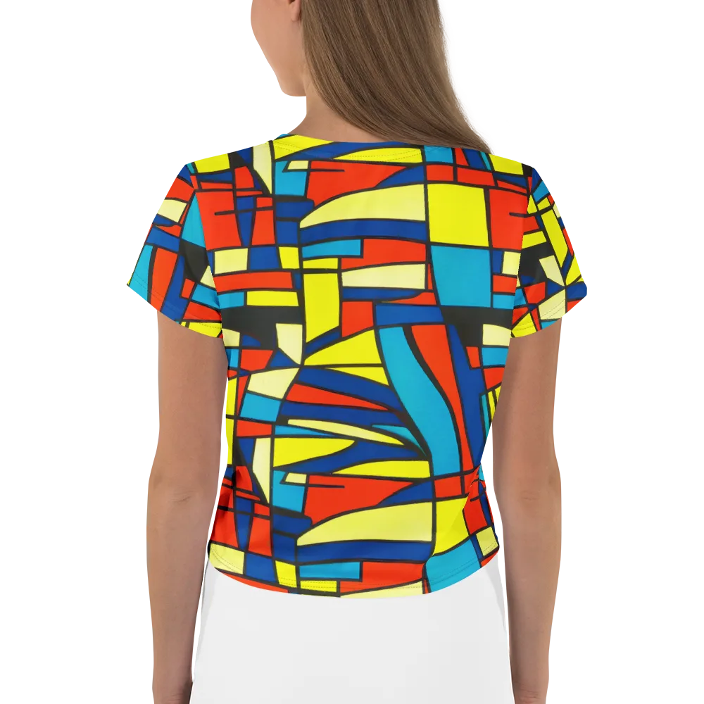 Neon Fractals on Crop Tee — Back