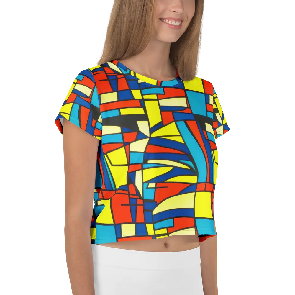 Neon Fractals on Crop Tee — Right
