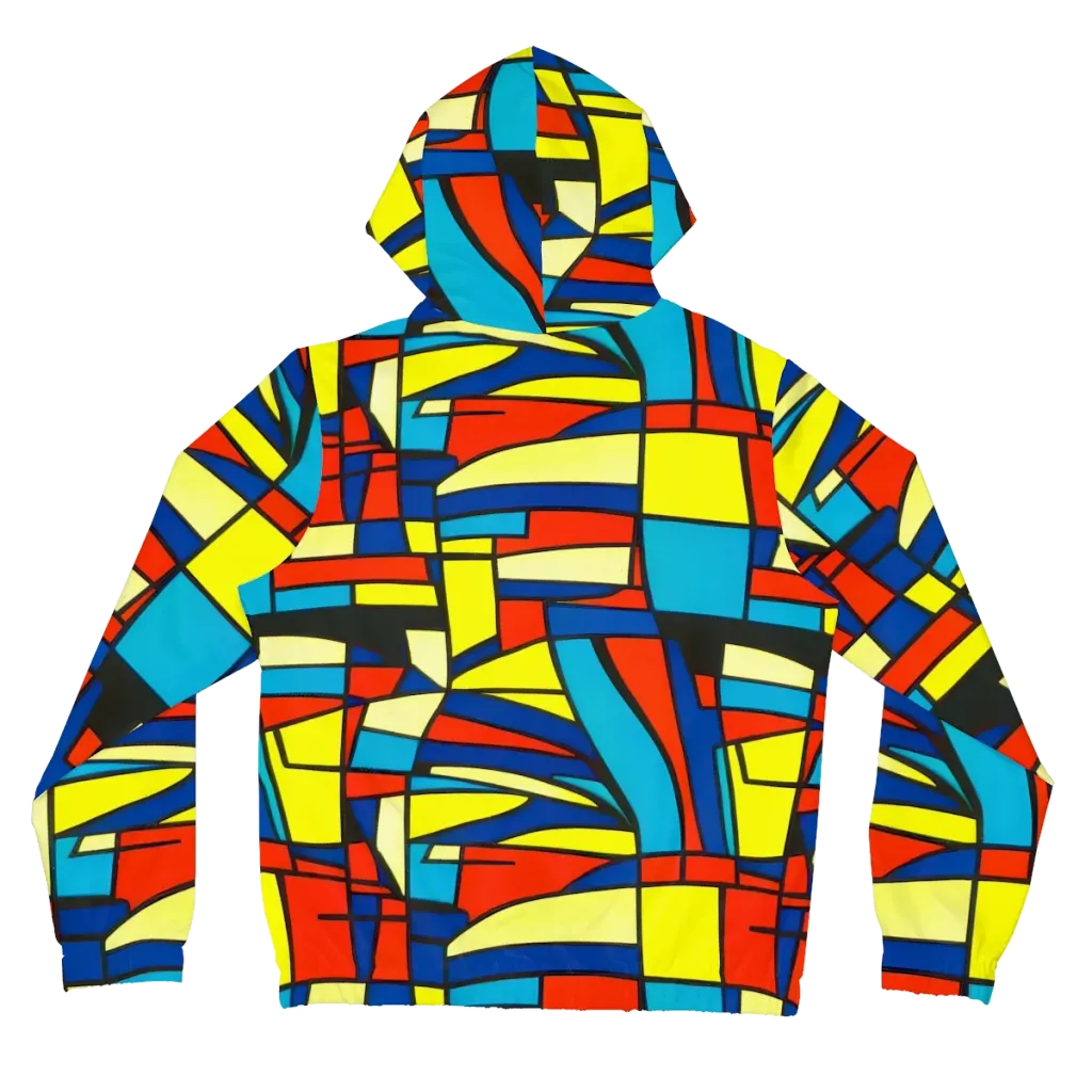 Neon Fractals on Women's Full-Zip Hoodie — Back