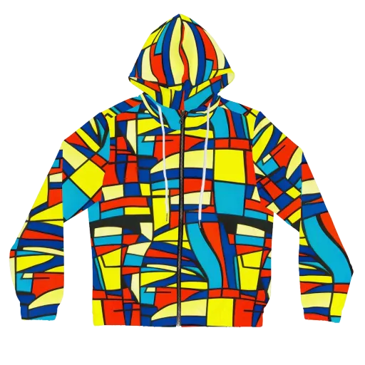 Neon Fractals on a Women's Full-Zip Hoodie