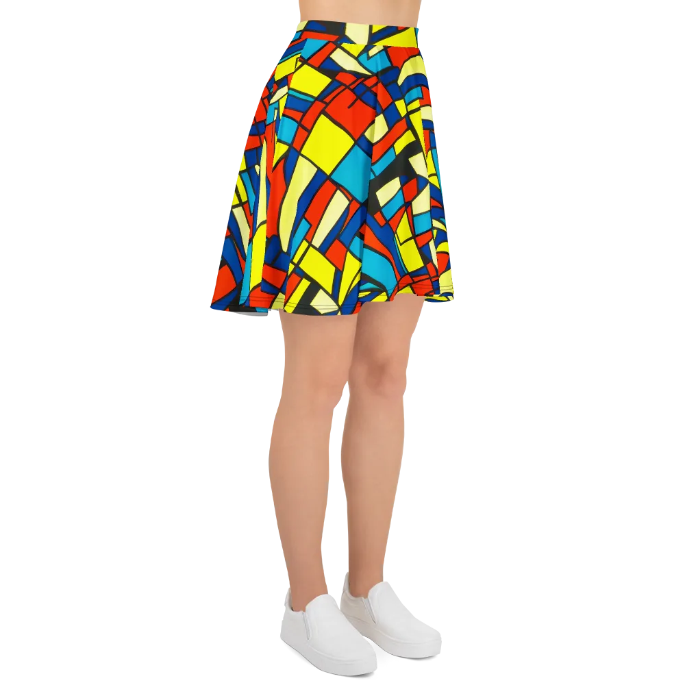 Neon Fractals on Skater Skirt — Right