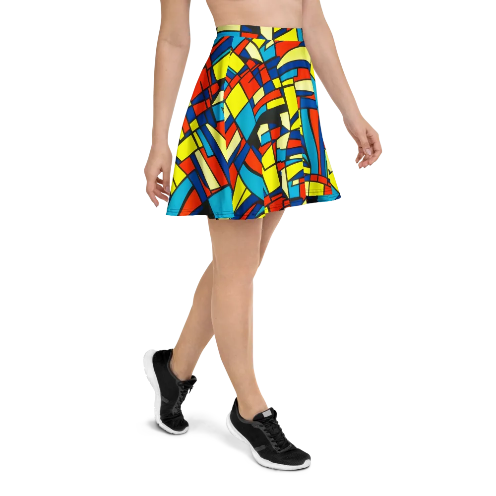 Neon Fractals on Skater Skirt — Right