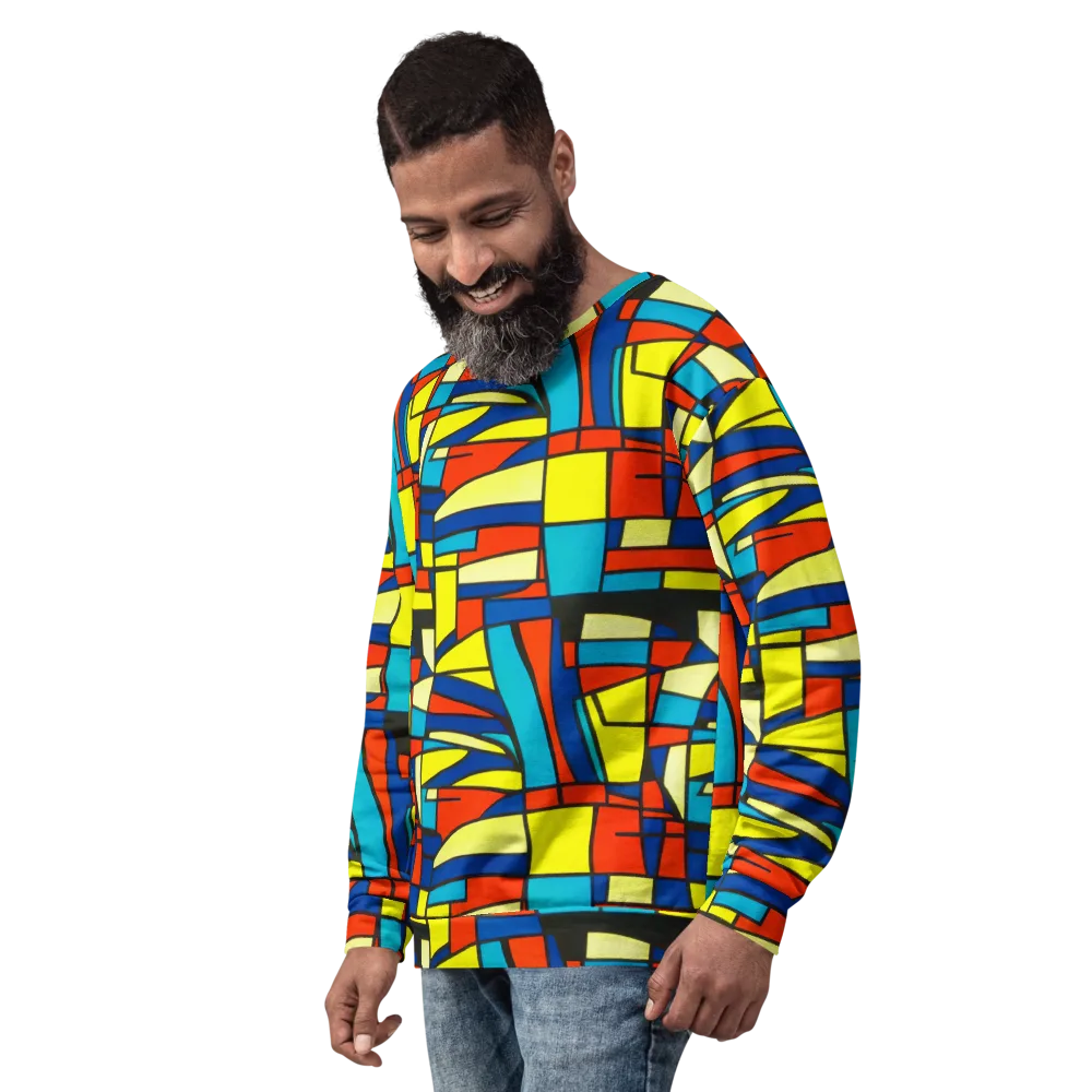 Neon Fractals on Sweatshirt — Left Front