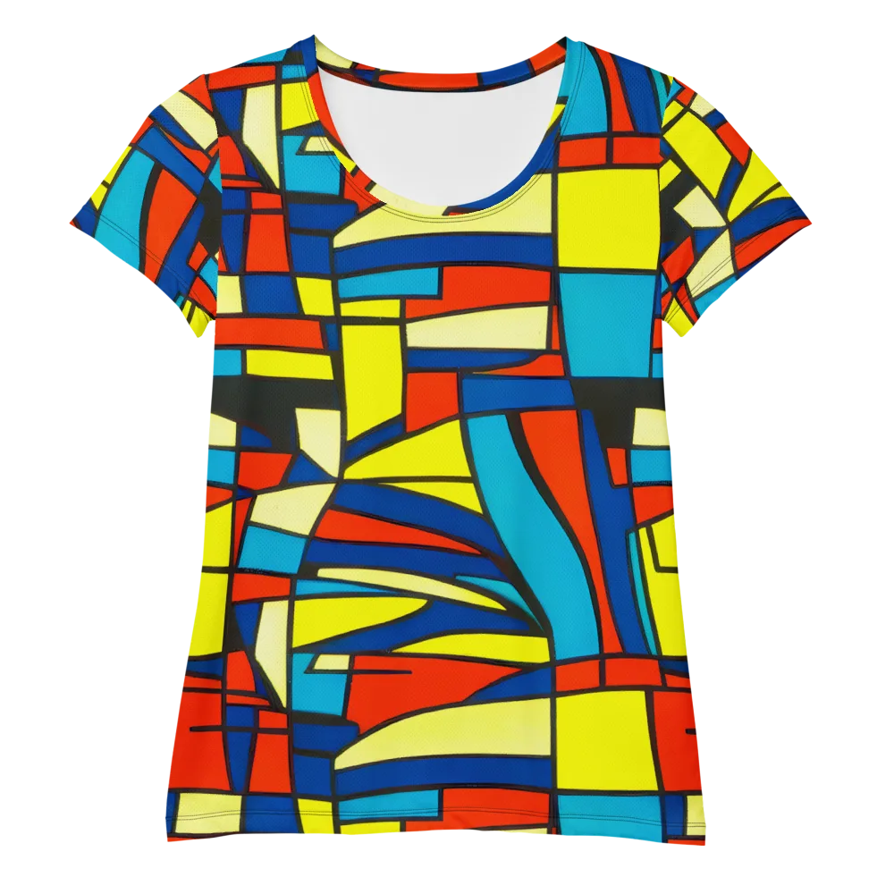 Neon Fractals on Women's Athletic T-Shirt — Front