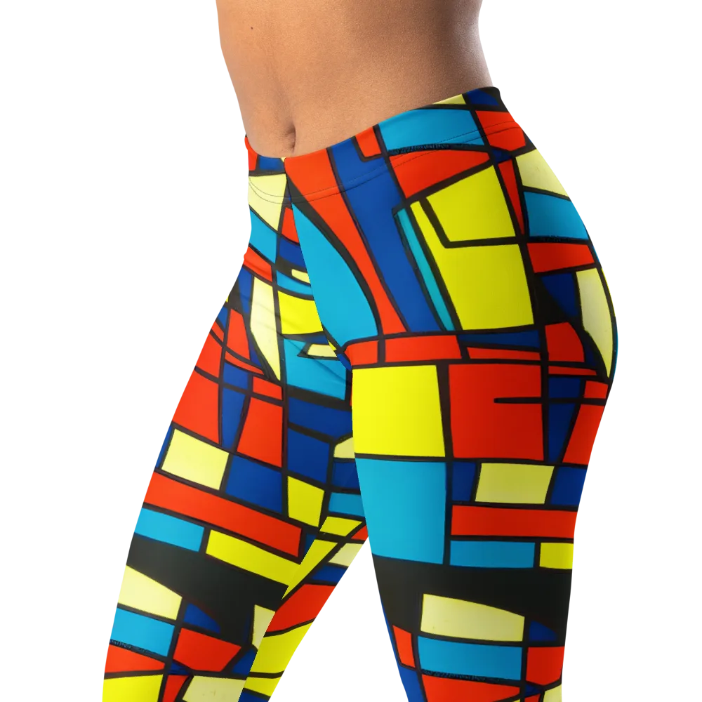Neon Fractals on Leggings — Left Front