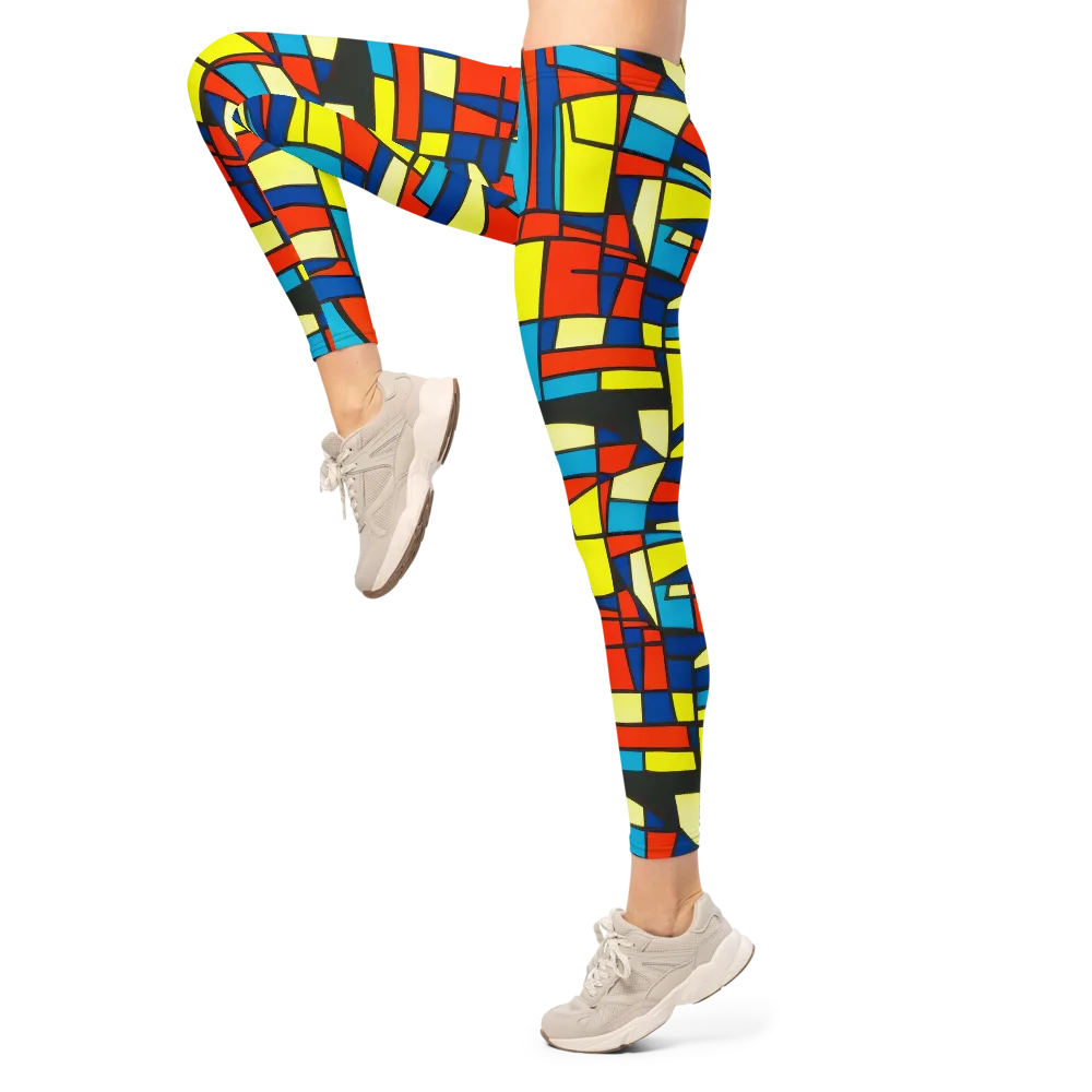 Neon Fractals on Leggings — Left