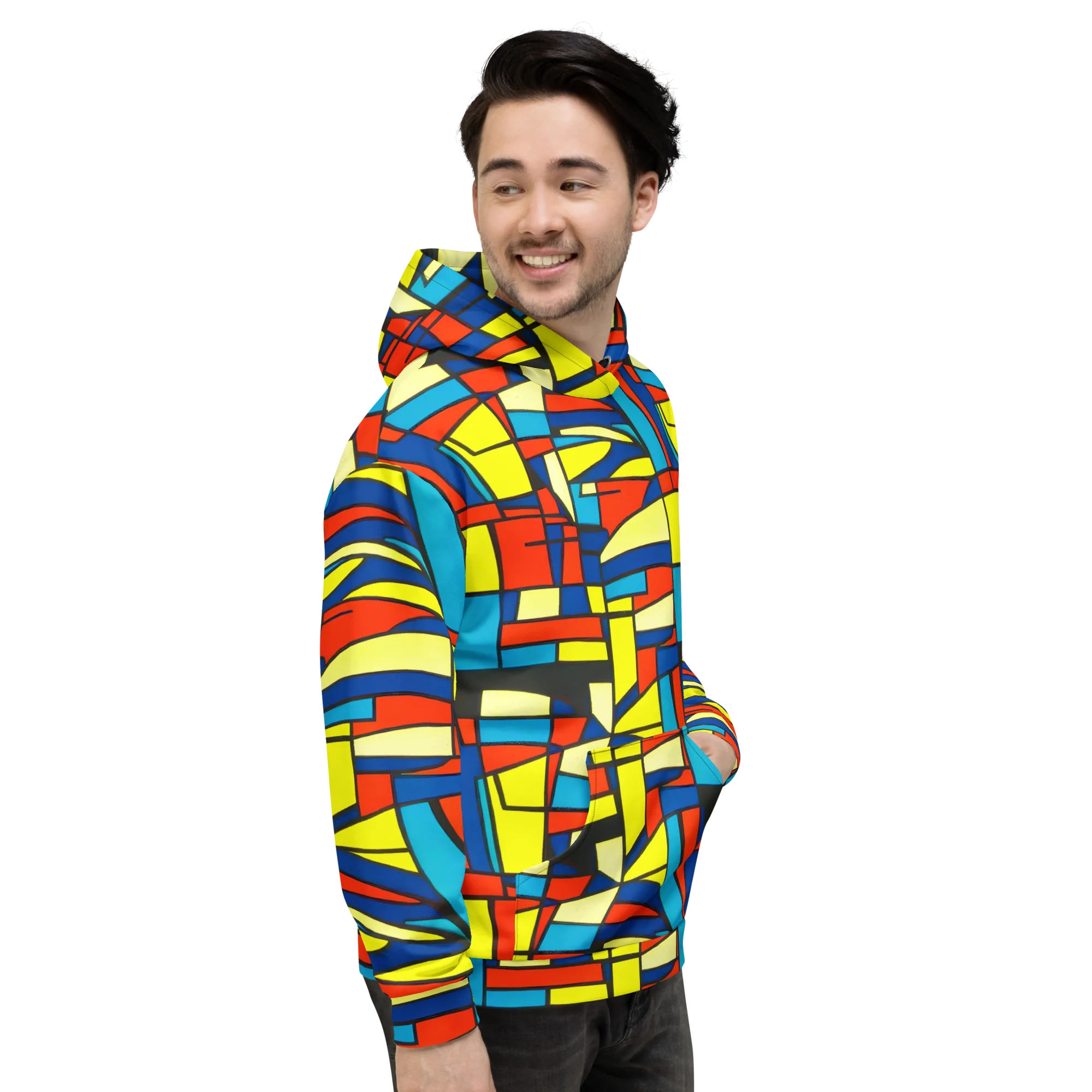Neon Fractals on Hoodie — Right