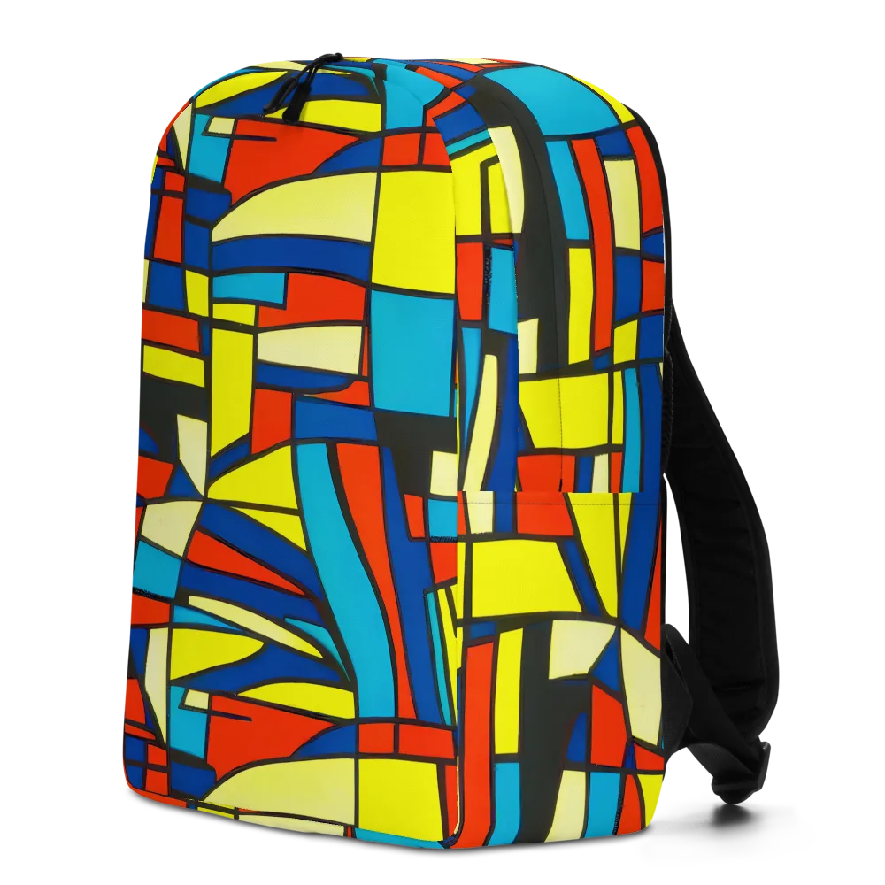 Neon Fractals on Minimalist Backpack — Left