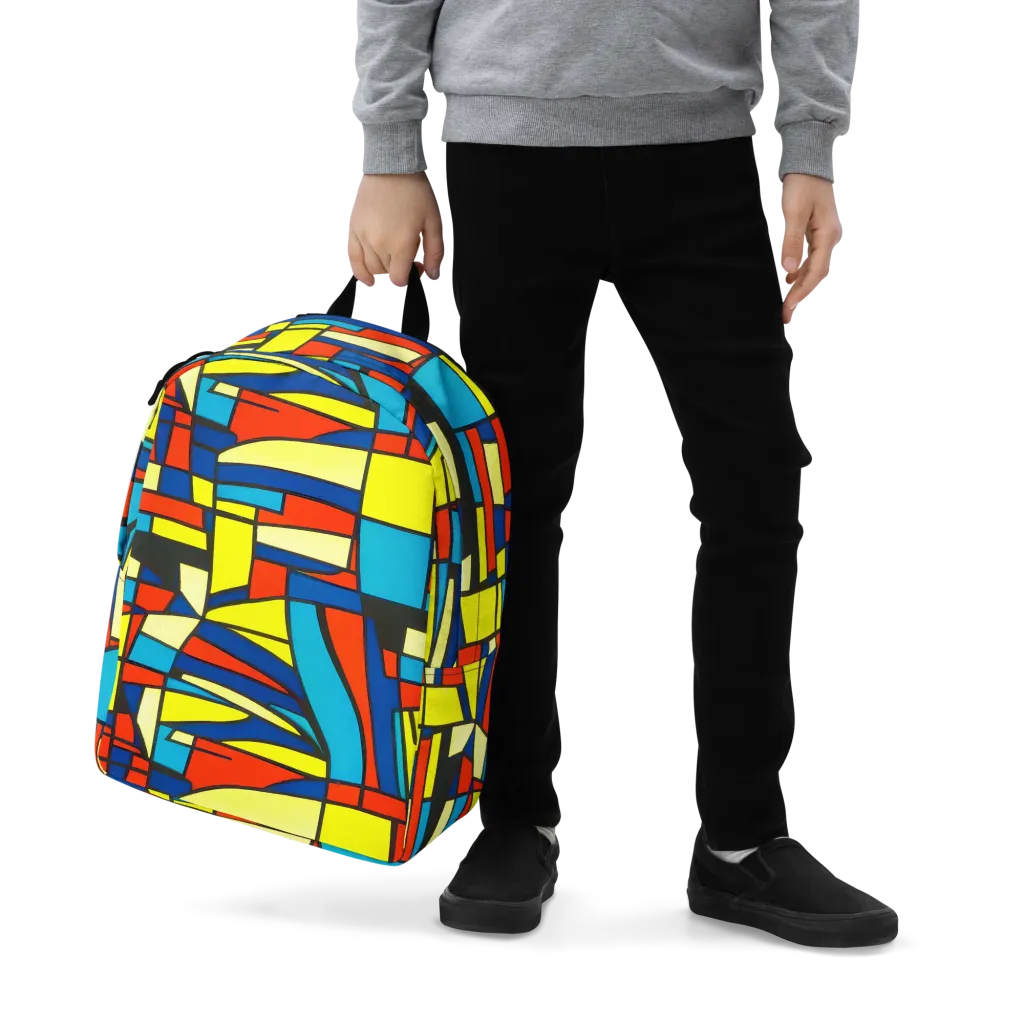 Neon Fractals on Minimalist Backpack — Zoomed-in
