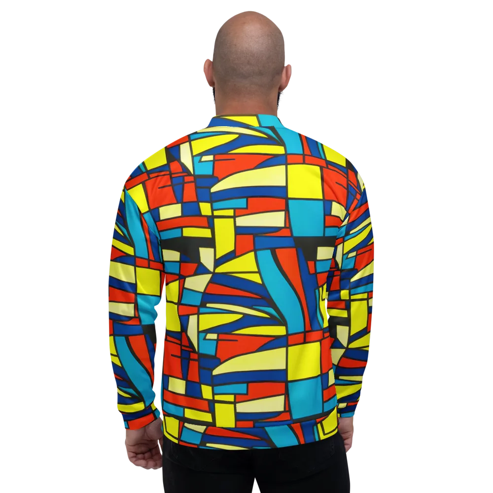 Neon Fractals on Bomber Jacket — Back