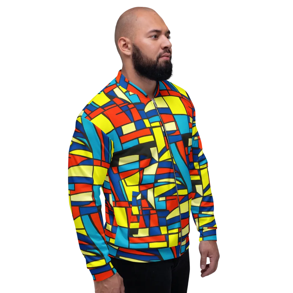 Neon Fractals on Bomber Jacket — Right