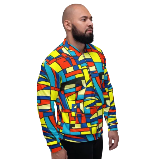 Neon Fractals on a Bomber Jacket