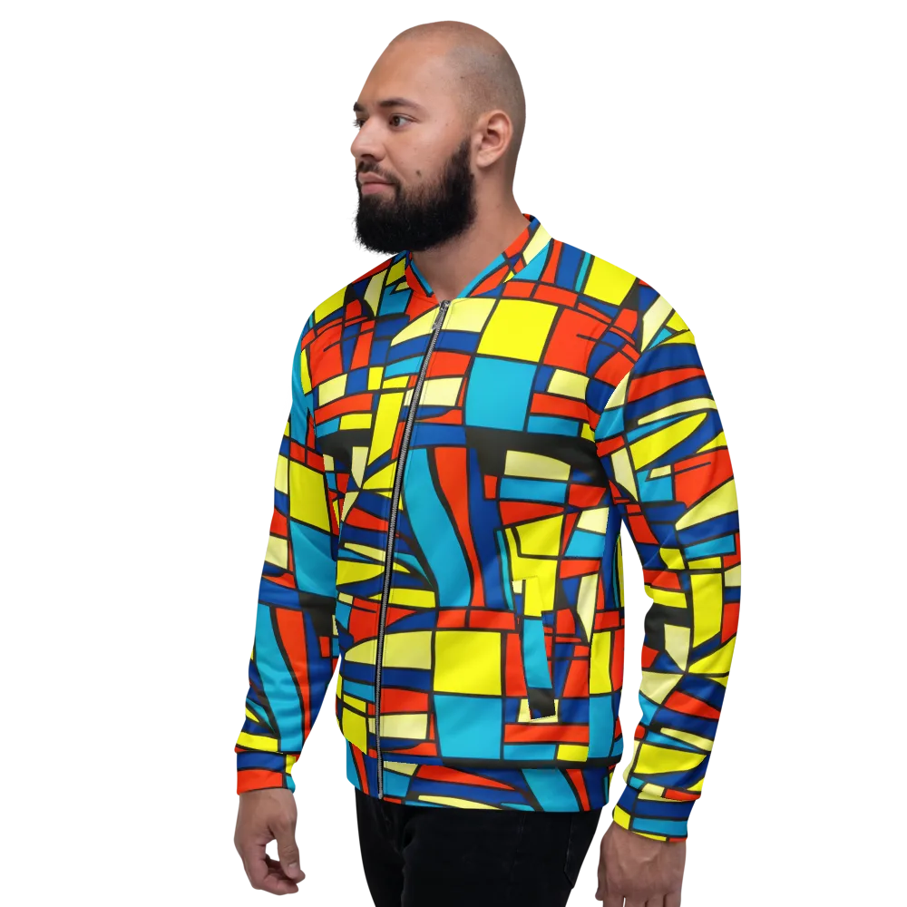 Neon Fractals on Bomber Jacket — Left