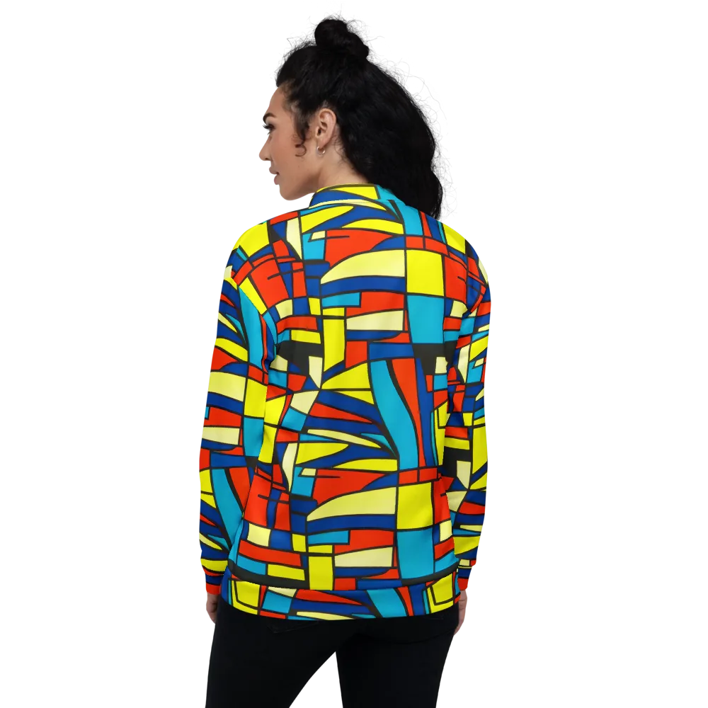 Neon Fractals on Bomber Jacket — Back