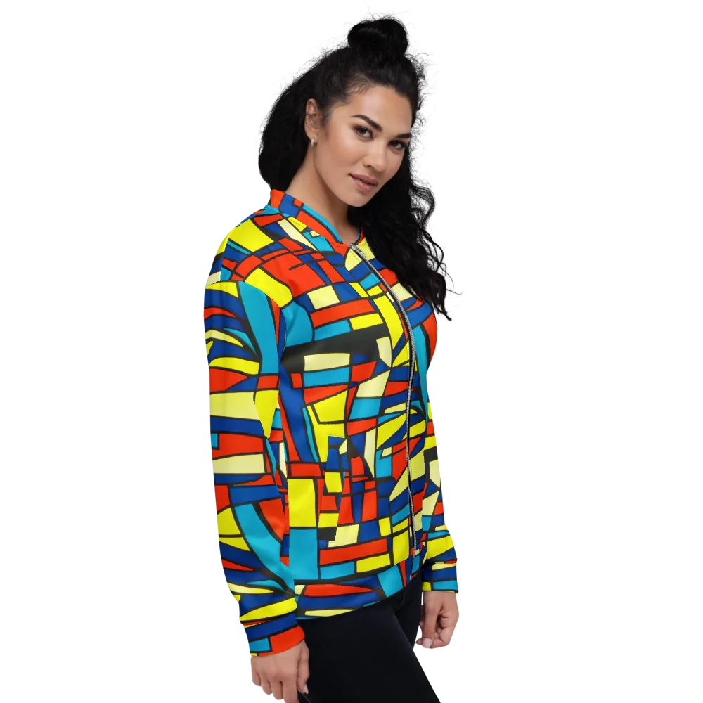 Neon Fractals on Bomber Jacket — Right